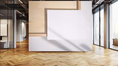 mockup paper card on wood Wall mural