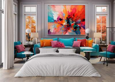 modern bright interiors. Wall mural