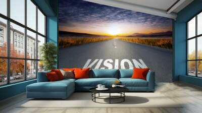 vision text on road Wall mural