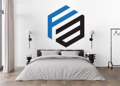 FA initial logo Letter Wall mural