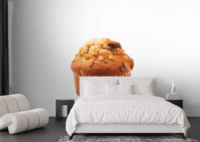 nuts cupcake muffin isolated on white background Wall mural