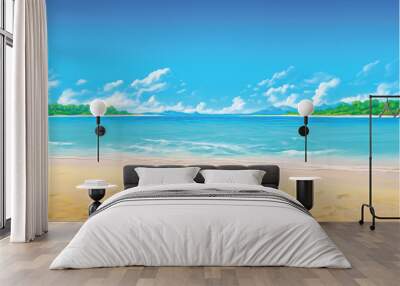 painting of tropical beach in summer Wall mural