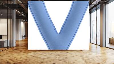 3D Render Cushion Alphabet Pillow Of Letter V With Blue Color  Wall mural