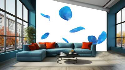 falling blue rose petals Wall mural