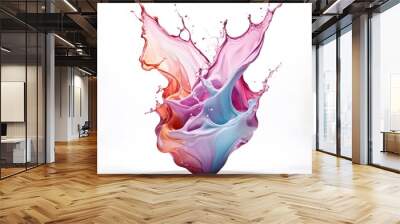 Abstract 3d liquid splash with a white background	 Wall mural