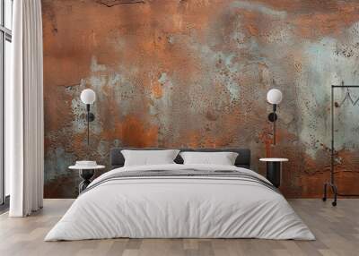 Generate a rusted metal texture with oxidation and worn-out areas. Wall mural