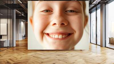 Smiling face, fun, white background Wall mural