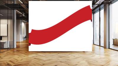 Blank Ribbon Banner in Red Color Wall mural