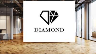 Diamond With Letter D logo design Template Wall mural