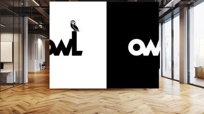 owl logo design icon animal vector template Wall mural