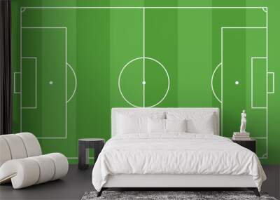 Football or soccer ground pitch top view background Wall mural