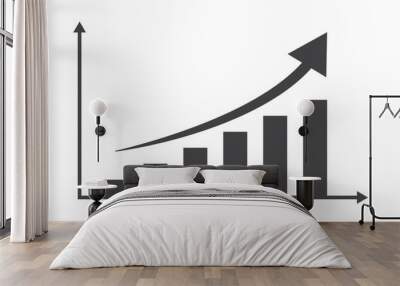 Growth data graph bar x and y axes icon Wall mural