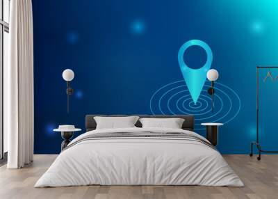 Location GPS navigator pin direction trace detection Wall mural