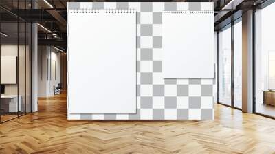 Realistic empty calendar paper sheet mockup spiral binding Wall mural