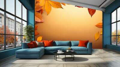 autumn leaf background with room for copy space Wall mural