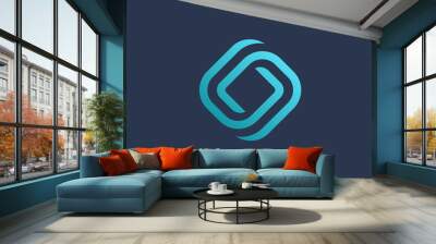 Abstract business logo icon design with letter O Wall mural