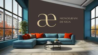 AE letter logo icon design. Classic style luxury initials monogram. Wall mural