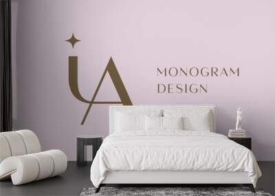 IA letter logo icon design. Classic style luxury initials monogram. Wall mural