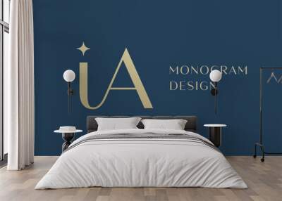 IA letter logo icon design. Classic style luxury initials monogram. Wall mural