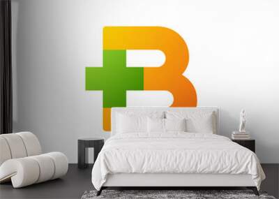 Letter B cross plus logo icon design template elements Wall mural