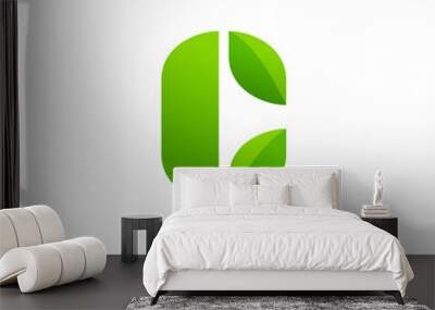 letter c eco leaves logo icon design template elements Wall mural