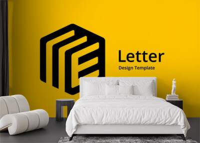 Letter E logo icon design template elements Wall mural