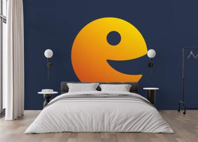 Letter E smile logo icon design template elements Wall mural