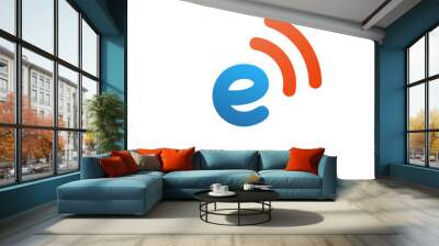 Letter E wireless logo icon design template elements Wall mural