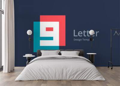 Letter G or number 9 logo icon design template elements Wall mural