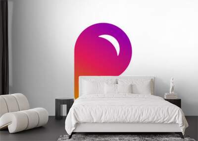 Letter P speech bubble logo icon design template elements Wall mural