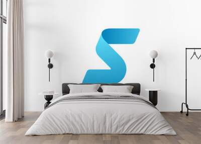 Letter S or number 5 logo icon design template elements Wall mural