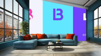 Set of letter B minimal logo icon design template elements Wall mural