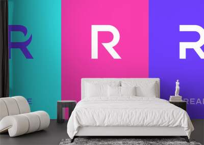 Set of letter R minimal logo icon design template elements Wall mural