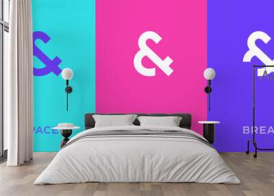 Set of symbol & and ampersand minimal logo icon design template elements Wall mural