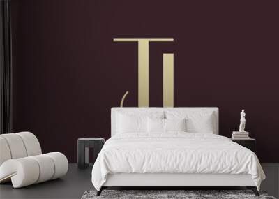 TJ letter logo icon design. Classic style luxury initials monogram. Wall mural