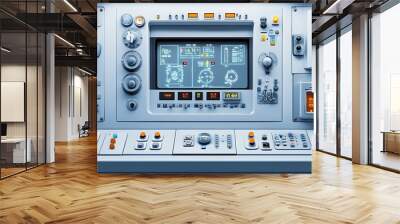 Futuristic Control Panel with Screens and Buttons Wall mural