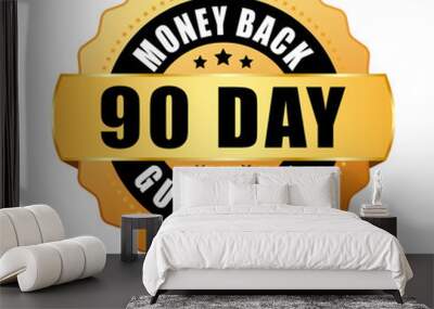 90 day money back guarantee gold icon Wall mural