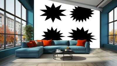 Black bursting star shapes Wall mural