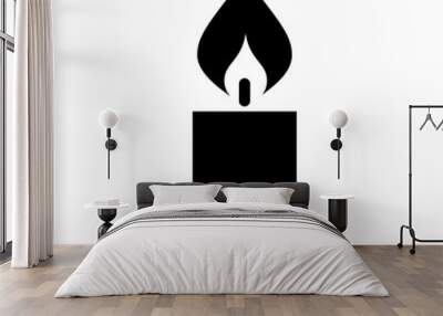 Candle vector silhouette icon Wall mural