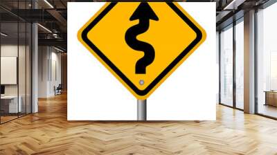 Curvy road sign Wall mural