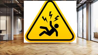 Electrical hazard triangle warning sign Wall mural