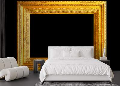 Gold horizontal wooden photo frame Wall mural