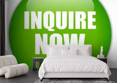 Green web button inquire now Wall mural