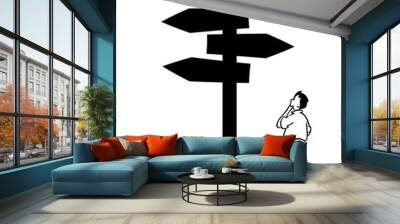 Guidepost, choose right way Wall mural