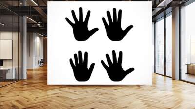 Human palm hand vector silhouette Wall mural