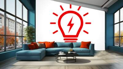 Light bulb vector icon Wall mural