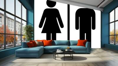 Man and woman silhouette Wall mural