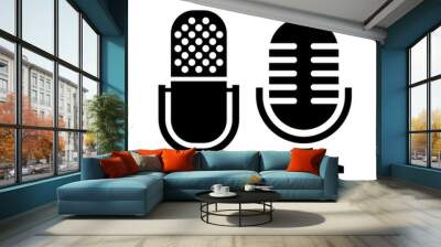 Microphone vector icon set Wall mural