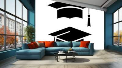 Mortar board vector icon Wall mural