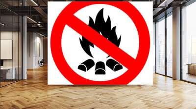 No open fire vector sign Wall mural